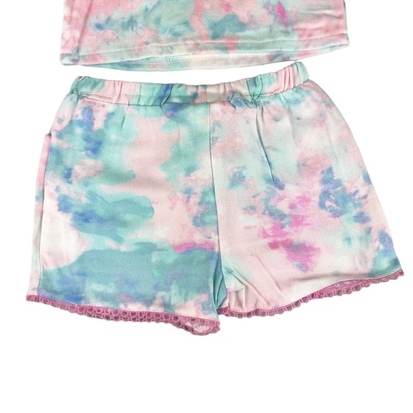 RARE EDITIONS Baby Girls Tie Dye Flutter Sleeve With Shorts Set - Picture 7 of 7